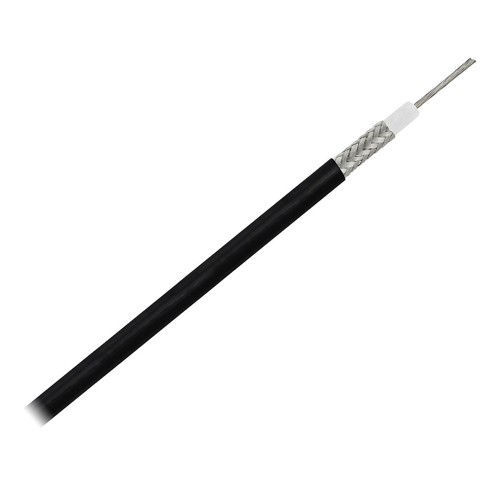 Pacer RG58AU Coax Cable - 150 ft Stranded TV and RF Coaxial Cable with Black Jacket
