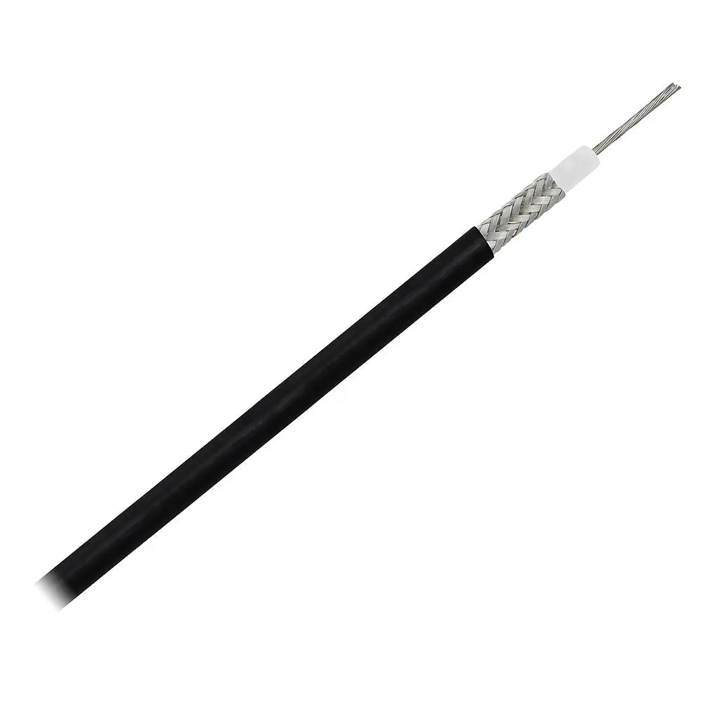 Pacer RG58AU Coax Cable 200 ft Stranded TV and RF Transmission Cable with Black Jacket
