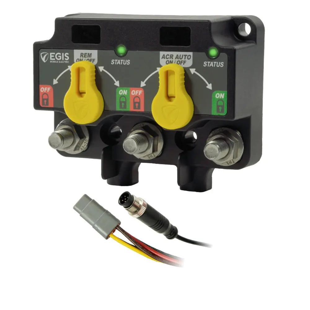 Egis Mobile Electric XD NMEA 2000 Dual Relay and Voltage Sensing Relay with Knobs, 8-Pin DT Connector