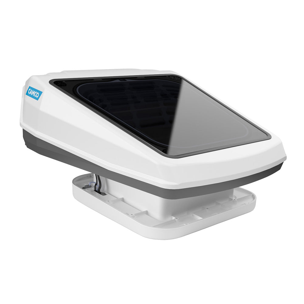 Camco Powered Roof Vent with Skylight – White, Model 40460