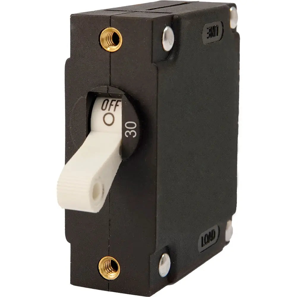 Egis Mobile Electric A Series White Toggle Panel Mount Circuit Breaker - Single Pole 30A