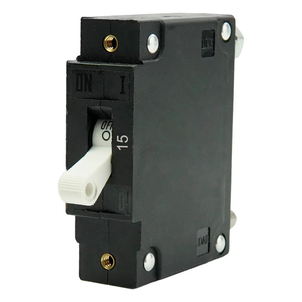 Egis Mobile Electric C Series White Toggle Panel Mount Circuit Breaker - Single Pole 15A