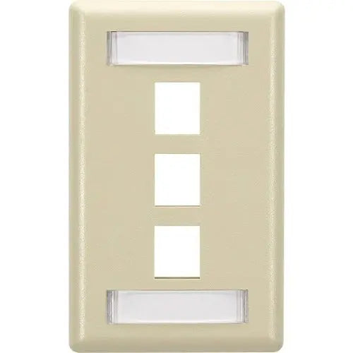 Black Box GigaStation2 WPT466 3-Socket Network Faceplate - Ivory, Single-Gang Wall Mount