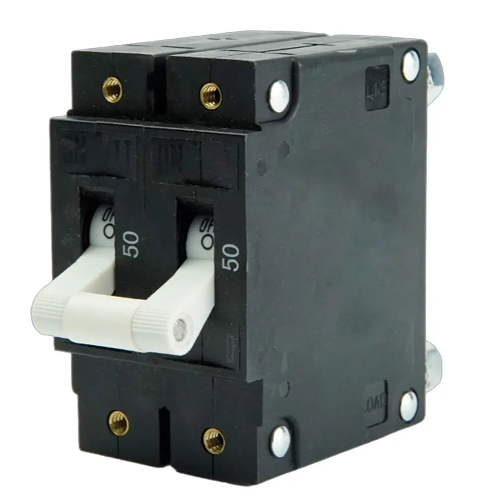 Egis Mobile Electric C Series White Toggle Panel Mount Circuit Breaker - Double Pole 50A