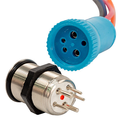 Bluewater 22mm Programmable Waterproof Off-On Blue/Red Switch with Breaker, Part 9060-1113