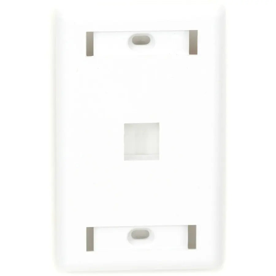 Black Box GigaStation2 1 Socket Network Faceplate – White, Secure Wall Mount for Jacks & Snap Fittings
