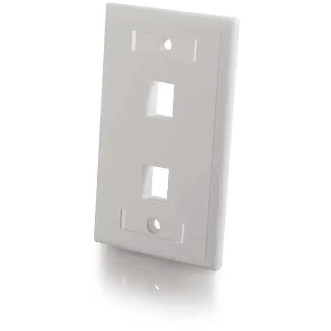 C2G 2-Port Single Gang Multimedia Keystone Wall Plate - White by Legrand Group