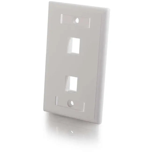 C2G 2-Port Single Gang Multimedia Keystone Wall Plate - White by Legrand Group