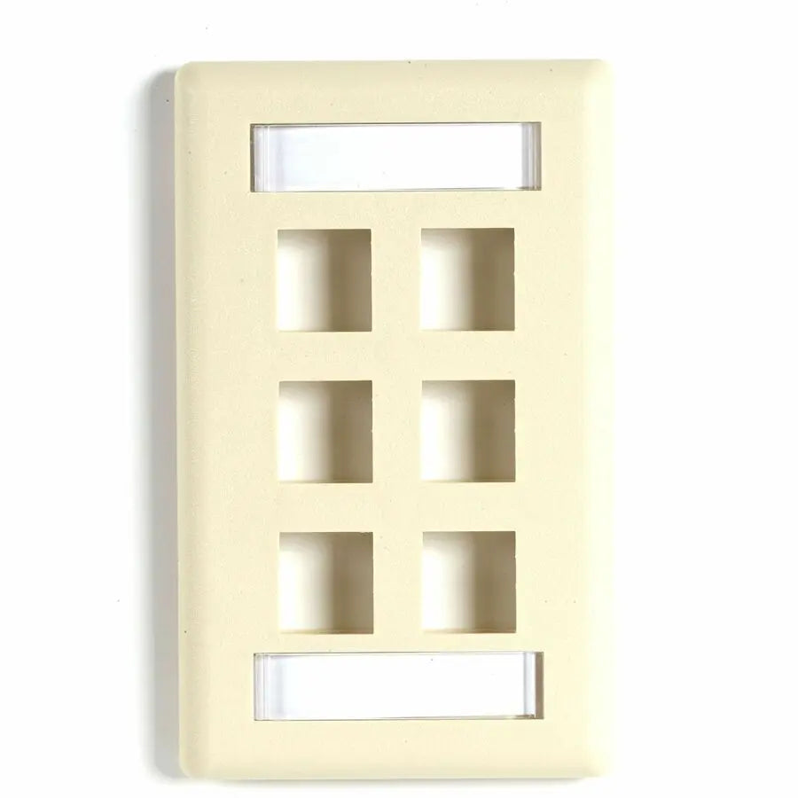 Black Box GigaStation2 6 Socket Network Faceplate with Vertical Port Orientation and Rounded Edges