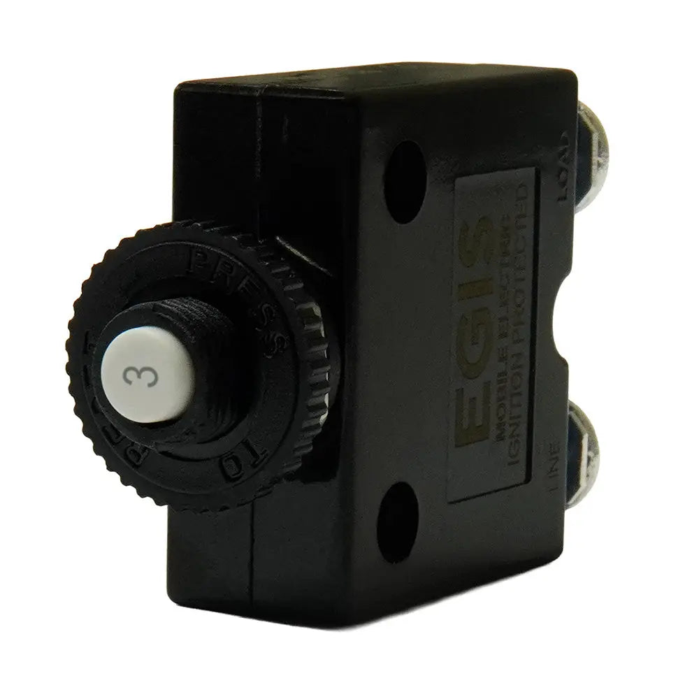 Egis Mobile Electric 4710-03 3A Push Button Panel Mount Circuit Breaker with Screw Terminals