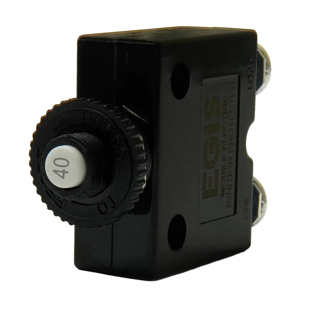 Egis Mobile Electric 40A Push Button Panel Mount Circuit Breaker with Screw Terminals