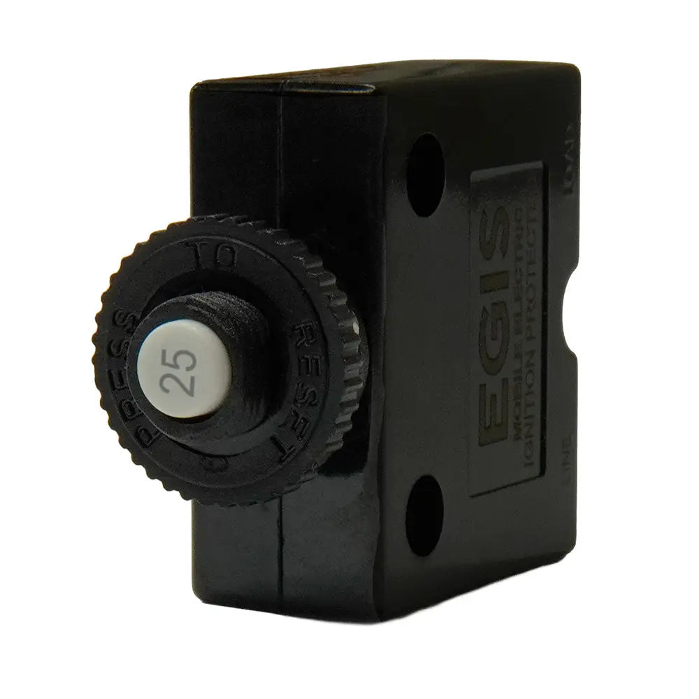 Egis Mobile Electric 25A Push Button Panel Mount Circuit Breaker with Spade Terminals