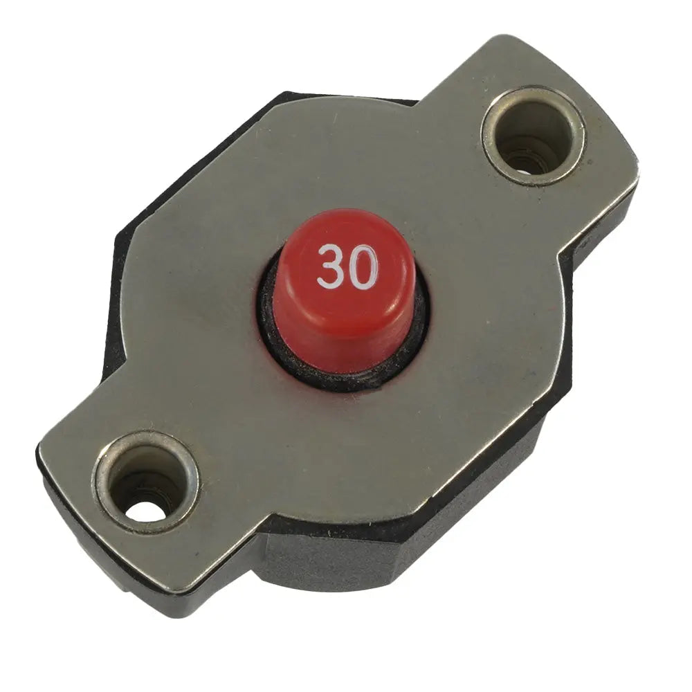 Egis Mobile Electric 4712-30 30A Push Button Circuit Breaker - Reset Only for Marine and Vehicle Applications