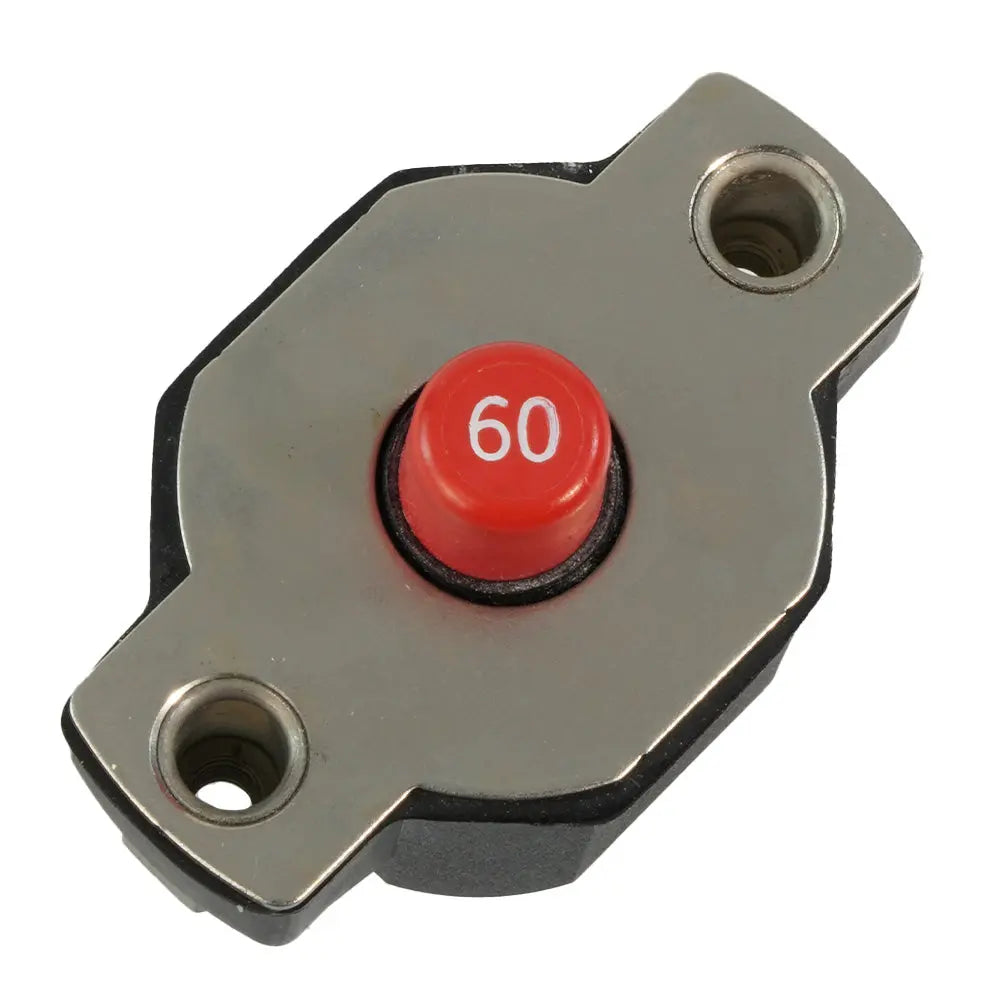 Egis Mobile Electric 60A Push Button Circuit Breaker - Reset Only for Marine and Vehicle Applications