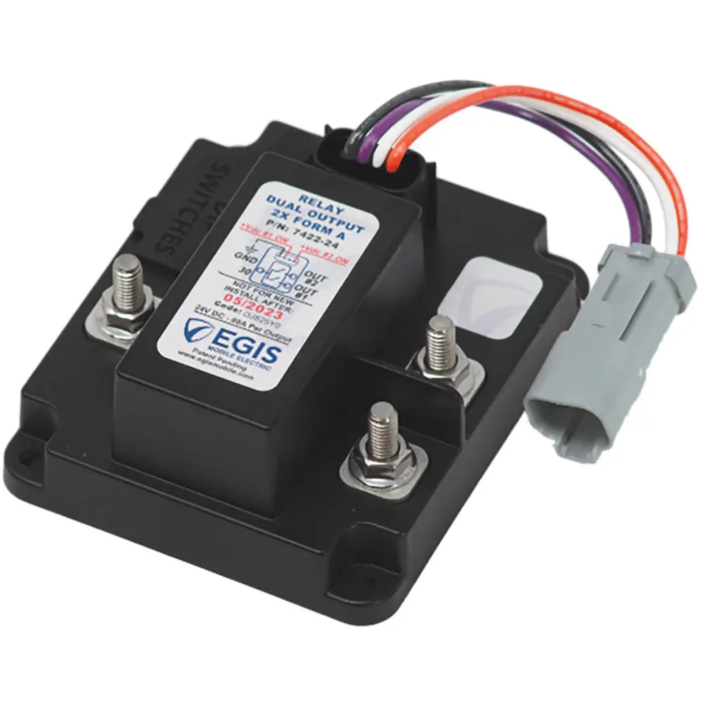 Egis Mobile Electric TH3 Dual Relay 2 x 80A - 24V for Heavy-Duty Vehicle Electrical Systems