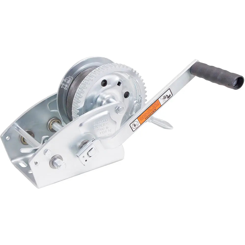 Load Rite Two-Speed Trailer Winch 2500 lbs Capacity with 27 ft Strap and 8" Handle