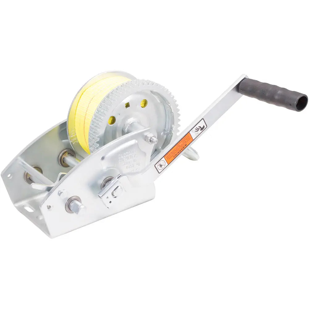 Load Rite Two-Speed Trailer Winch 3200 lbs with 25' Heavy Duty Yellow Strap