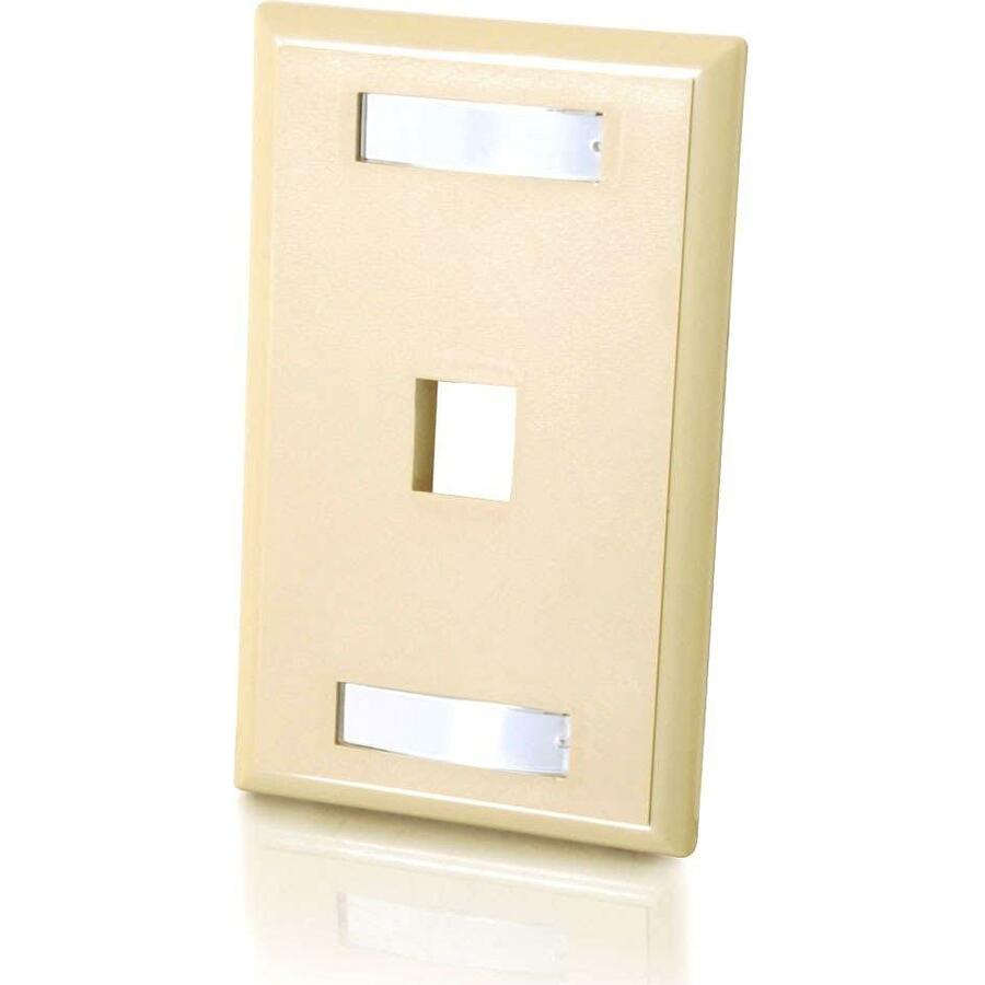 C2G Legrand Group 03710 Ivory 1-Port Keystone Network and Multimedia Wall Plate
