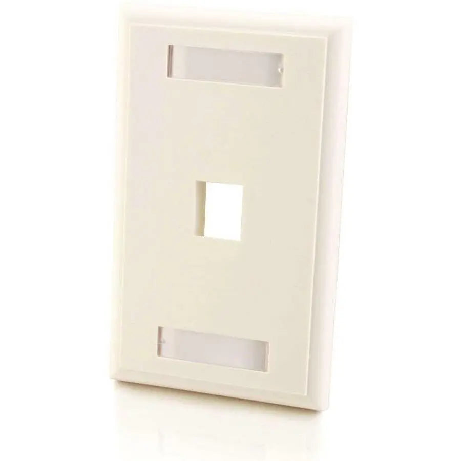 C2G Legrand Group 03410 1-Port Keystone Wall Plate - White for Network and Multimedia Applications