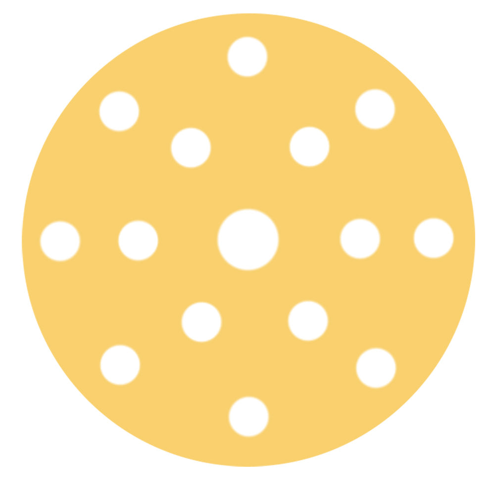 RUPES 9.45PD080 Multipurpose Paper Abrasive Discs, 6 in, 15-Hole, P80 Grit, Box of 50