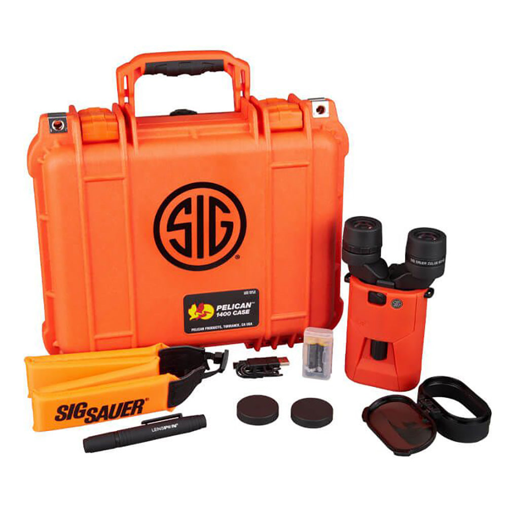 SIG SAUER ZULU6 HDX Marine Binocular with Polarized Flip Lens, 16x42mm, Orange