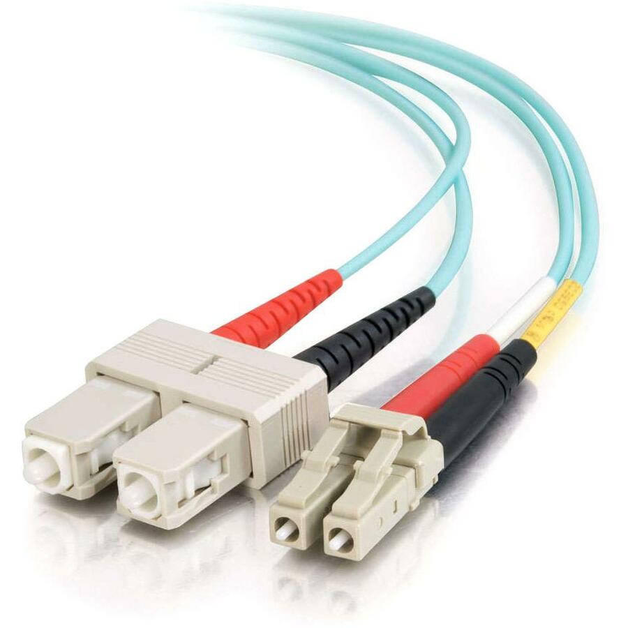 Legrand Group C2G 10m LC-SC 10Gb 50/125 OM3 Duplex Multimode Fiber Optic Cable - Aqua