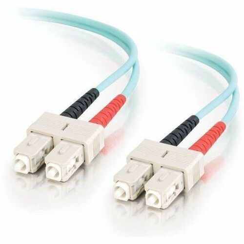 C2G 3m SC-SC OM3 Duplex Multimode Fiber Optic Cable – 10Gb Ethernet Support, Aqua