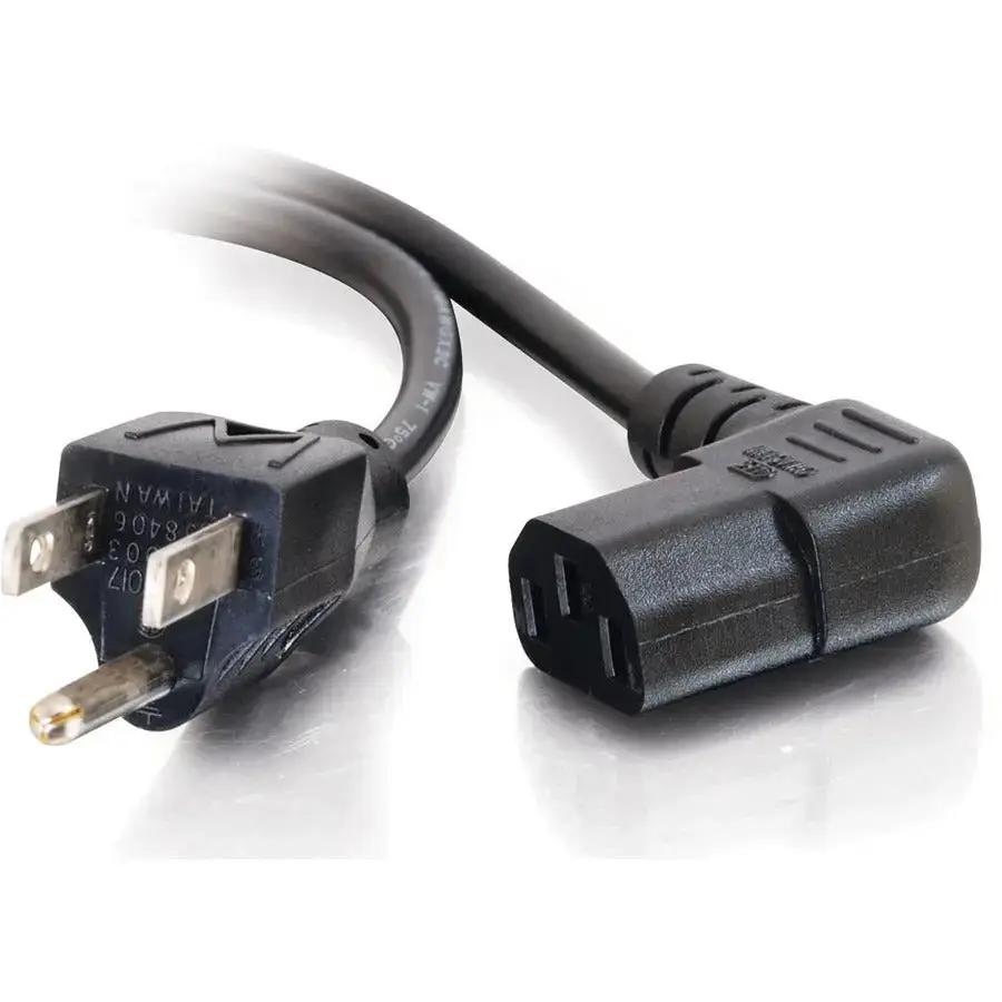 C2G 10ft Universal Right Angle Power Cord - 18AWG - NEMA 5-15P to IEC320C13R by Legrand Group