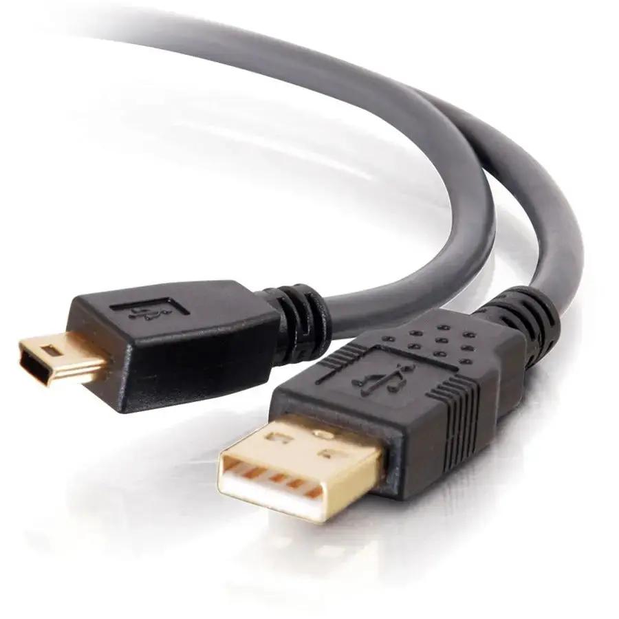 C2G Ultima Series 16.4ft USB A to Mini B Cable - High-Speed Data Transfer, Gold-Plated Connectors, Charcoal Gray by Legrand Group