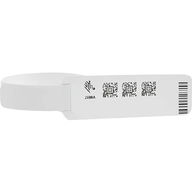 Zebra Z-Band 4000 White Polyester Wristband – Thermal Transfer, Adhesive Closure, 1 inch x 11 inches