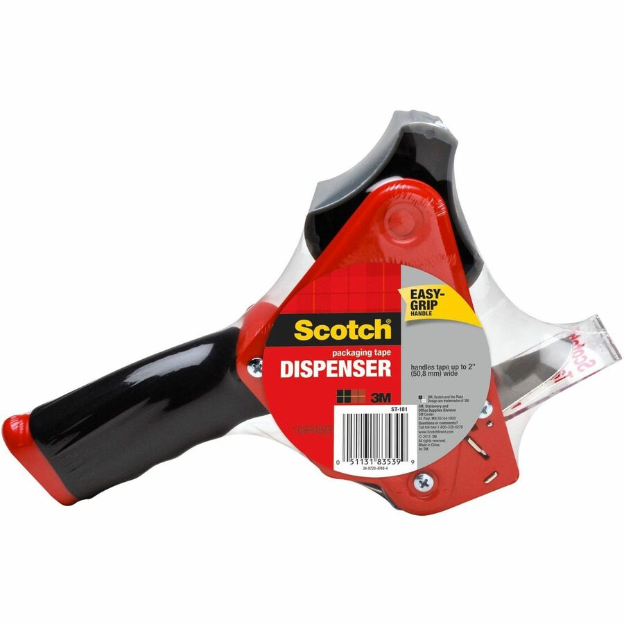 3M Scotch Heavy-Duty Packaging Tape Dispenser with Foam Handle and Adjustable Tension