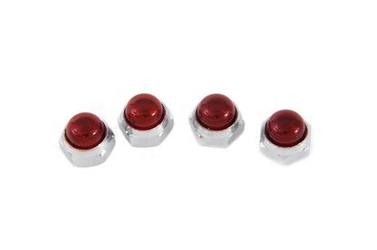 Motorshop Red Rocker Shaft End Caps for Harley Davidson FL 1966-1975 by Motorshop