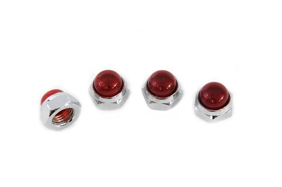 Motorshop Red Rocker Shaft End Caps for Harley Davidson FL 1966-1975 by Motorshop