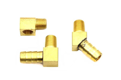 Motorshop Brass Oil Pump Fitting Kit - 3 Piece Set with 45°, 90°, and Straight Fittings, 1/8 inch NPT by Motorshop