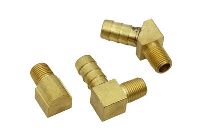 Motorshop Brass Oil Pump Fitting Kit - 3 Piece Set with 45°, 90°, and Straight Fittings, 1/8 inch NPT by Motorshop