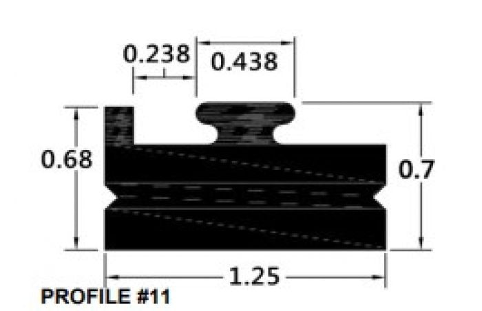 SPI Slide Profile 11 Black 56" - Durable Aluminum Edge Trim for Commercial Applications