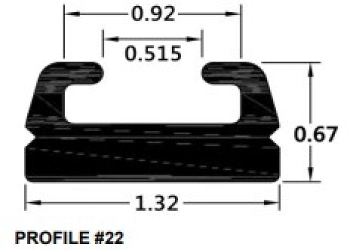 SPI Slide Profile 22 Black, 66 Inches - Part Number 222-66-80
