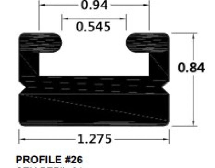 SPI Slide Profile 26 Black 56 Inch - Part Number 226-56-80