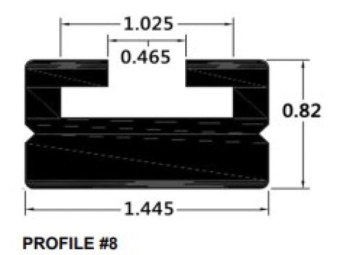SPI Black Slide Profile 8, 56 Inches - Durable Sliding Rail for Heavy-Duty Applications