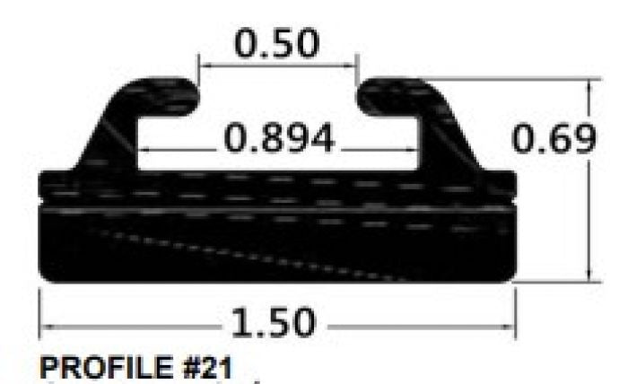 SPI Slide Profile 21 Black 56" - Durable Aluminum Track for Machinery and Equipment