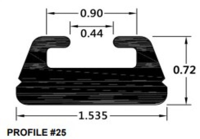 SPI Slide Profile 25 Black, 56 Inches – Durable Aluminum Trim for Commercial & Industrial Applications