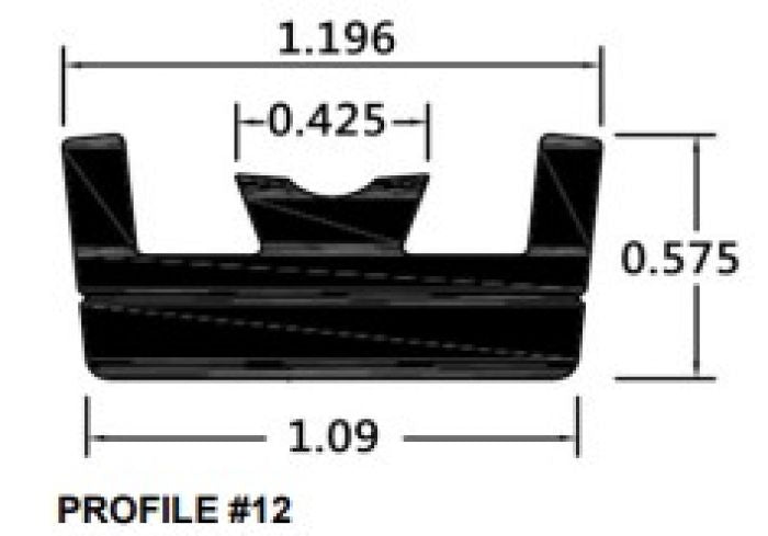 SPI Slide Profile 12 Black - 54 5/8 Inch, Part Number 612-56-80