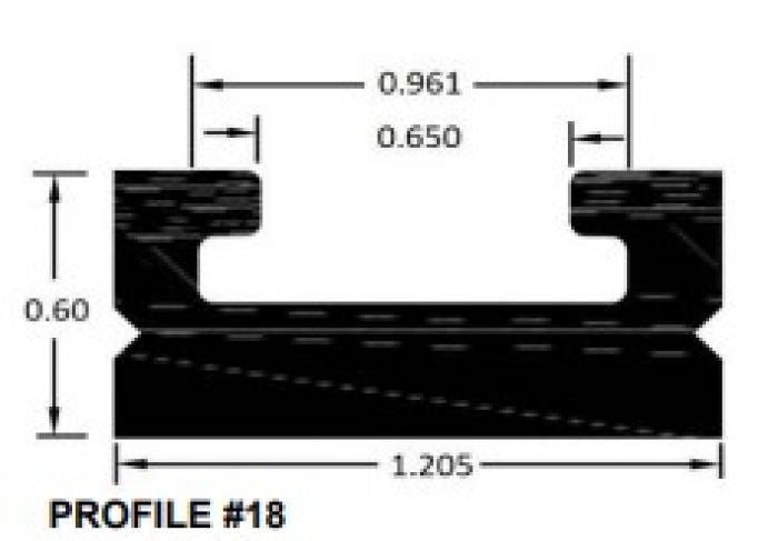SPI Slide Profile 18 Black - Part Number 616-56-80
