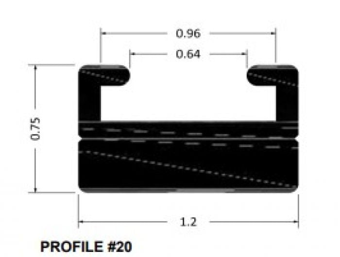 SPI Slide Profile 20 Black 66 Inch - Part Number 620-66-80