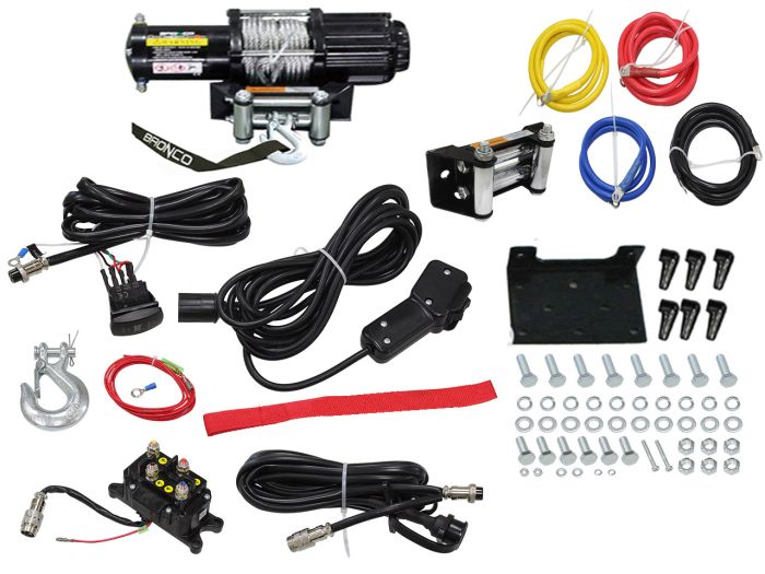 Bronco AC-12134 6,000 lbs Winch with Steel Wire for Heavy-Duty Recovery