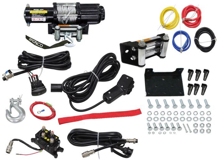Bronco AC-12137 5,000 lb Steel Wire Winch with Wire Type Cable