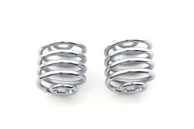 V-Twin Chrome 2 Inch Seat Spring Set - Durable OEM-Quality Pair for Motorcycles by V-Twin