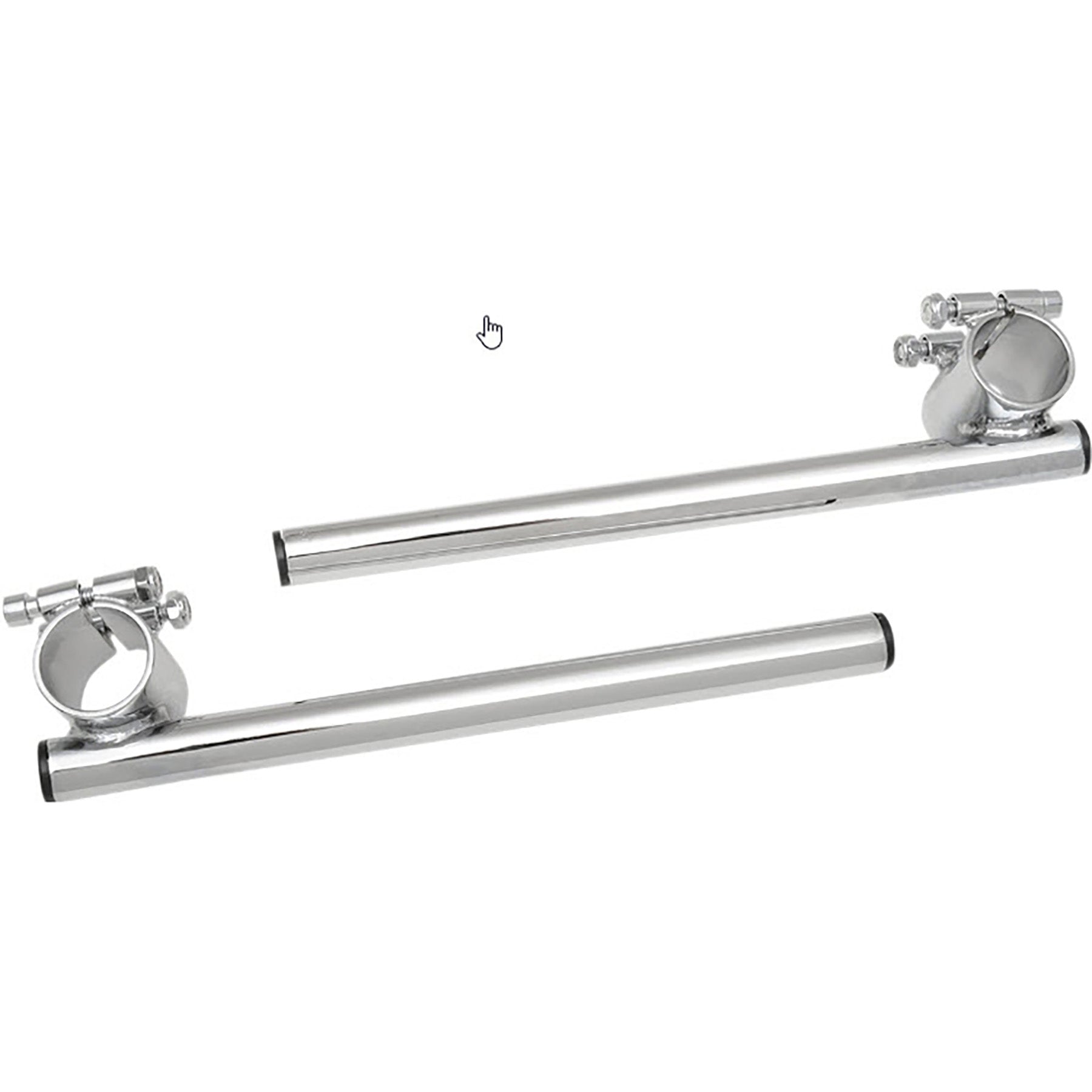 EMGO 23-93135 7/8 inch Clip-On Chrome Motorcycle Handlebar Grip