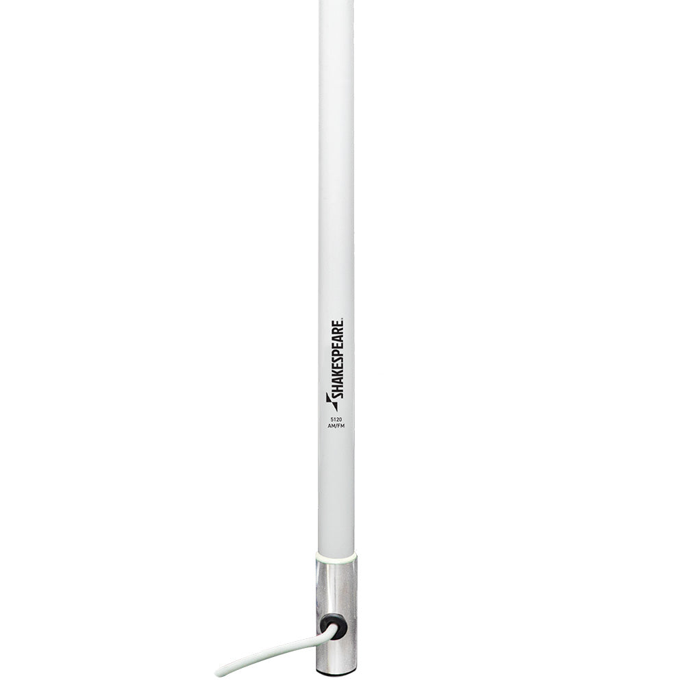 Shakespeare 5120 Centennial Style 8' AM/FM Marine Antenna with Reduced Length Design