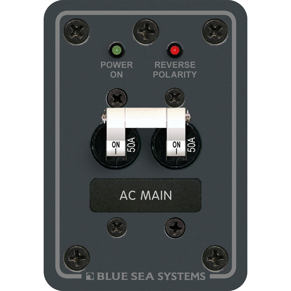 Blue Sea Systems 8079 AC Main Only Circuit Breaker Panel with White Switches